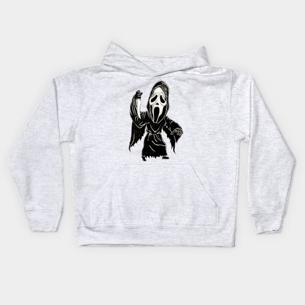 Scream Caricature Kids Hoodie by tabslabred